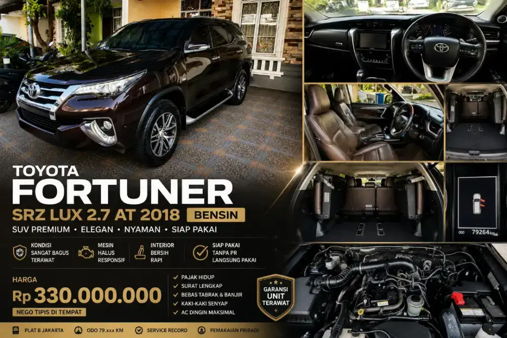 Toyota Fortuner SRZ Bensin Lux 2.7 A/T 2018