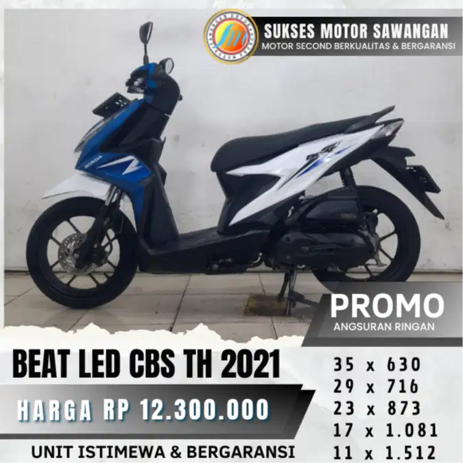 HONDA BEAT LED CBS TH 2021 UNIT MULUS BISA CASH KREDIT BERGARANSI