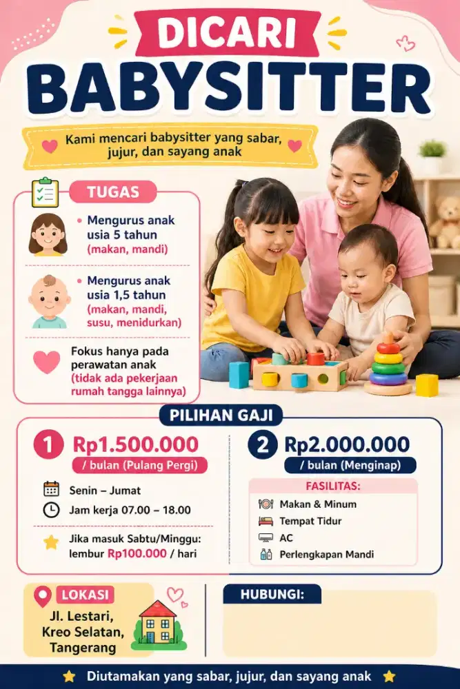 Baby sitter jagain anak anak