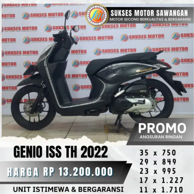 HONDA GENIO ISS TH 2023 HITAM MULUS BISA CASH KREDIT BERGARANSI MESIN