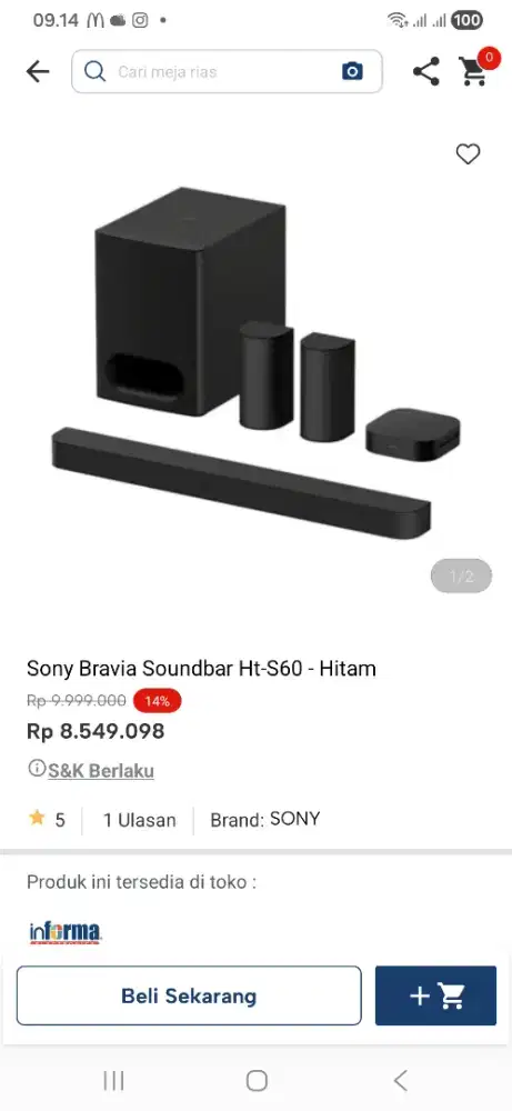 Sony bravia soundbar htS60