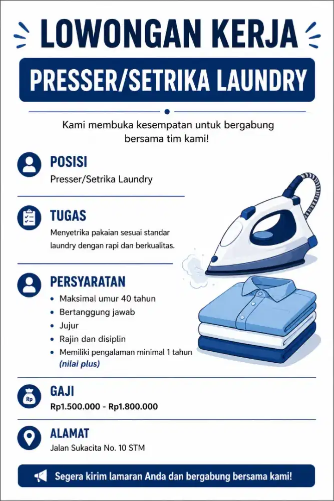 Lowongan kerja laundry