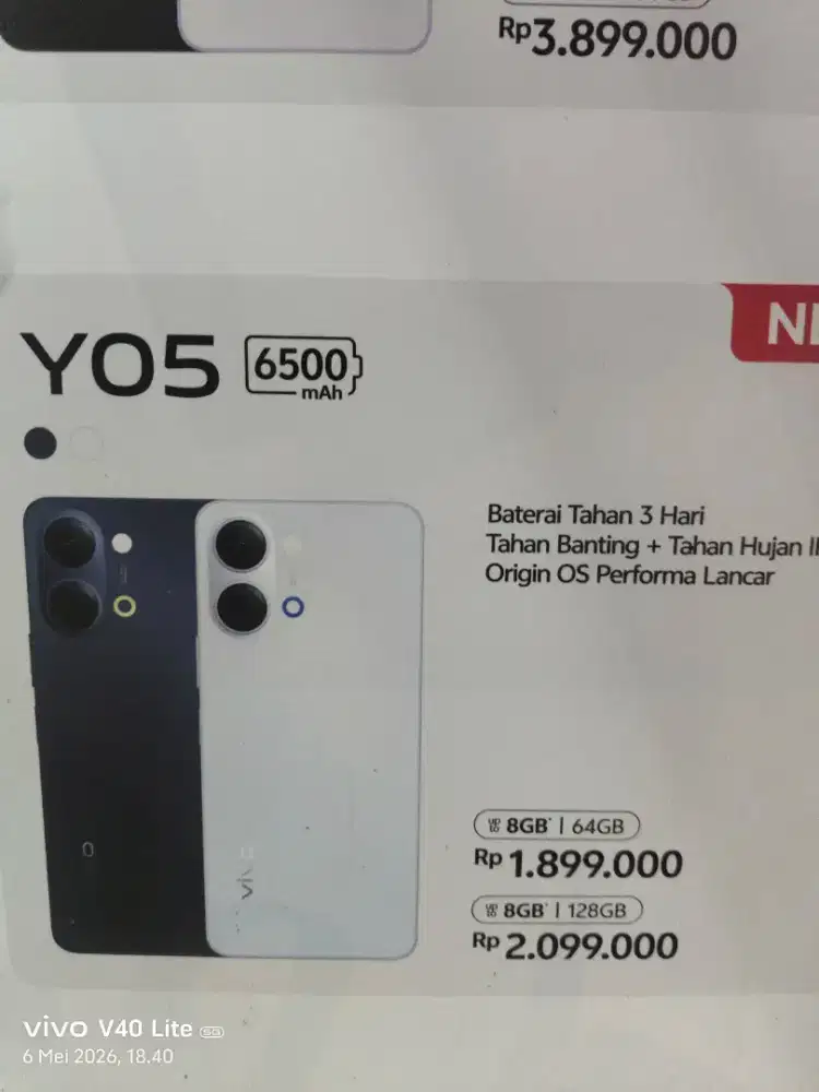Vivo y05 ram 8/128 garansi resmi