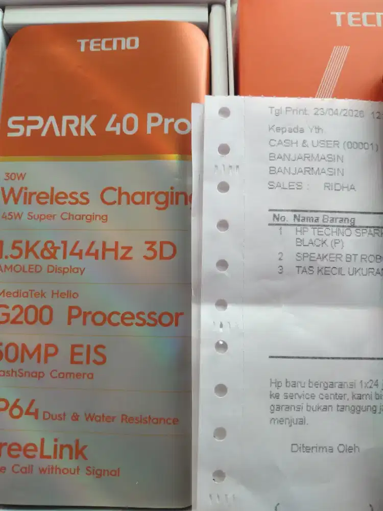 Tecno spark 40 pro+ ram8+/256 fullset ori blm s bulan