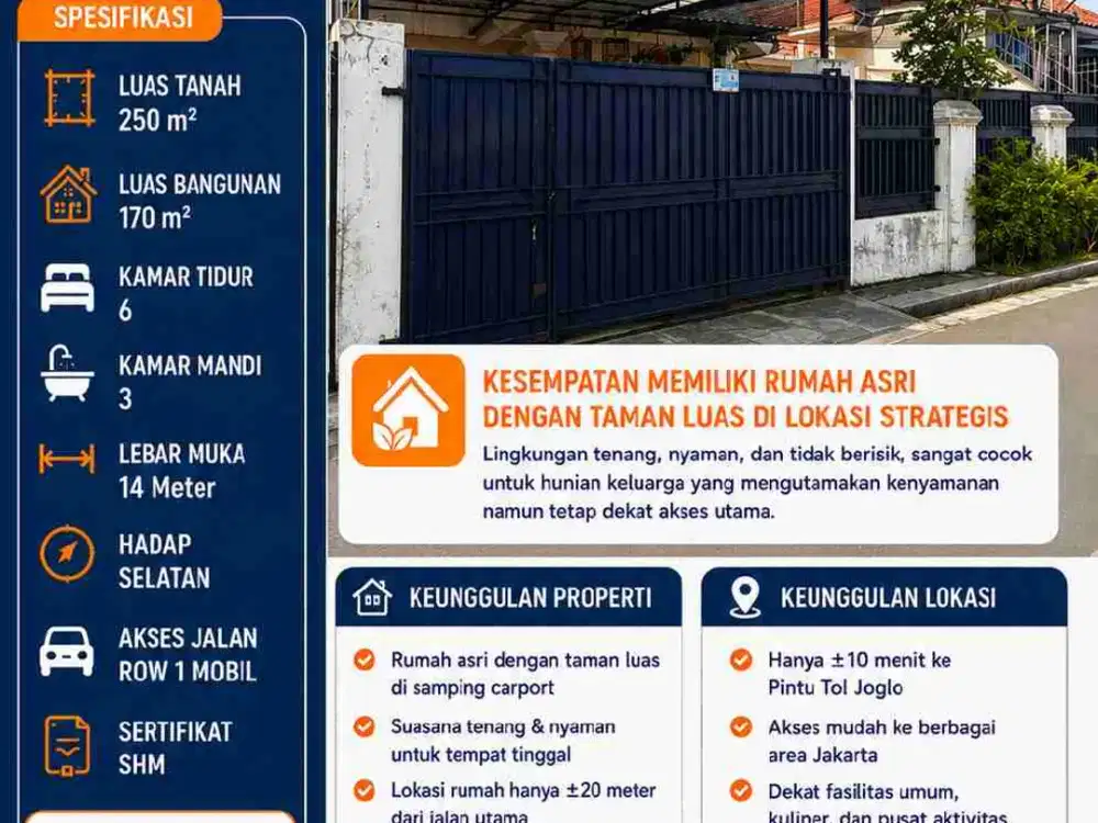 Rumah 2lt siap huni lebar 10 joglo jakarta barat