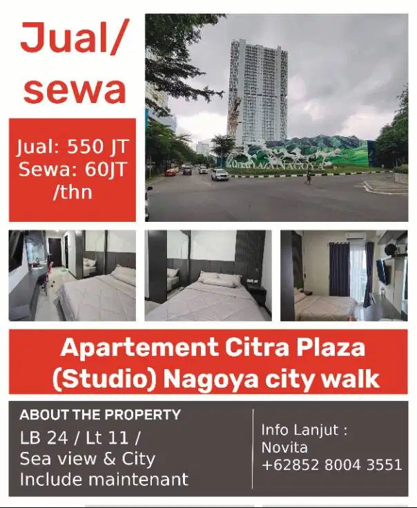 1 unit Apartement Citra Plaza (Studio) Nagoya city walk