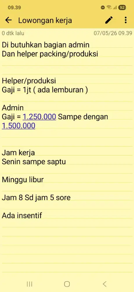 LOWONGAN PEKERJAAN