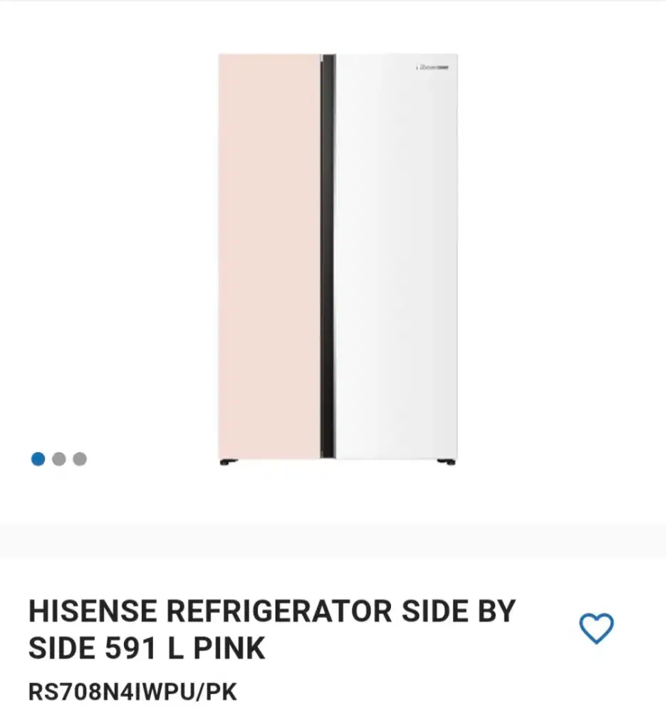 HISENSE REFRIGERATOR SIDE BY SIDE 591L PINK