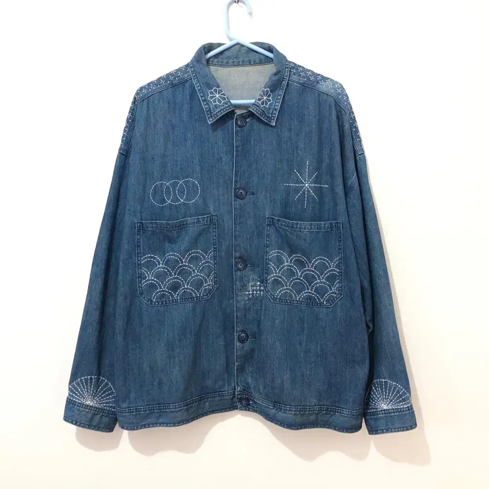 GU Denim jackef reworked sashiko pattern visvim blue blue frizmworks
