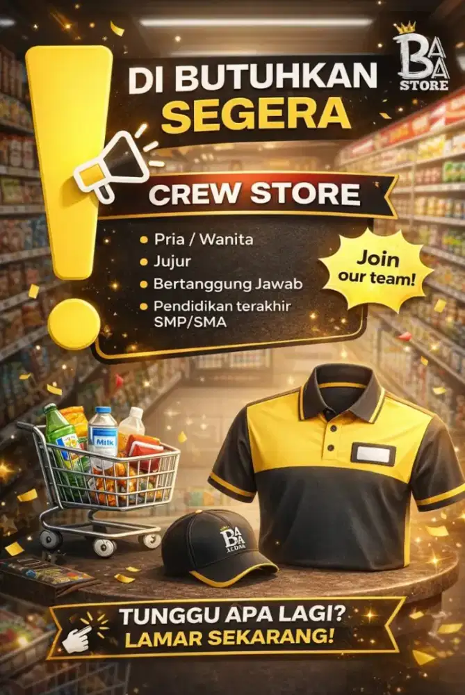 Loker Crew Store Pria / Wanita