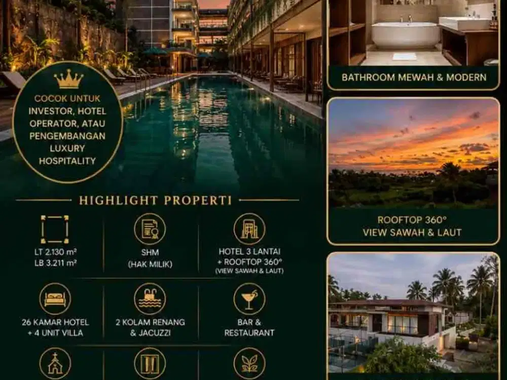 INVESTASI RARE & EKSKLUSIF DI KAWASAN WISATA FAVORIT BALI