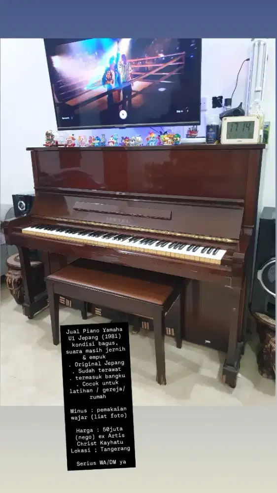 Jual Piano bekas Yamaha U1 bekas artis