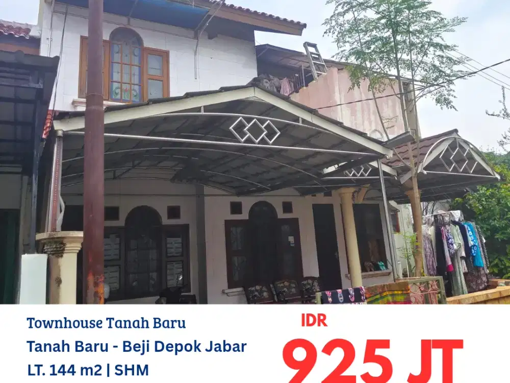 HFN0231 rumah 2 lantai HOOK masih dihuni di townhouse Tanah Baru, Beji, Depok, Jawa Barat