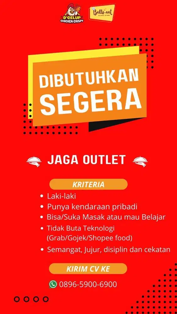 LOKER JAGA OUTLET MAKANAN (Baca flayer dan deskripsi)