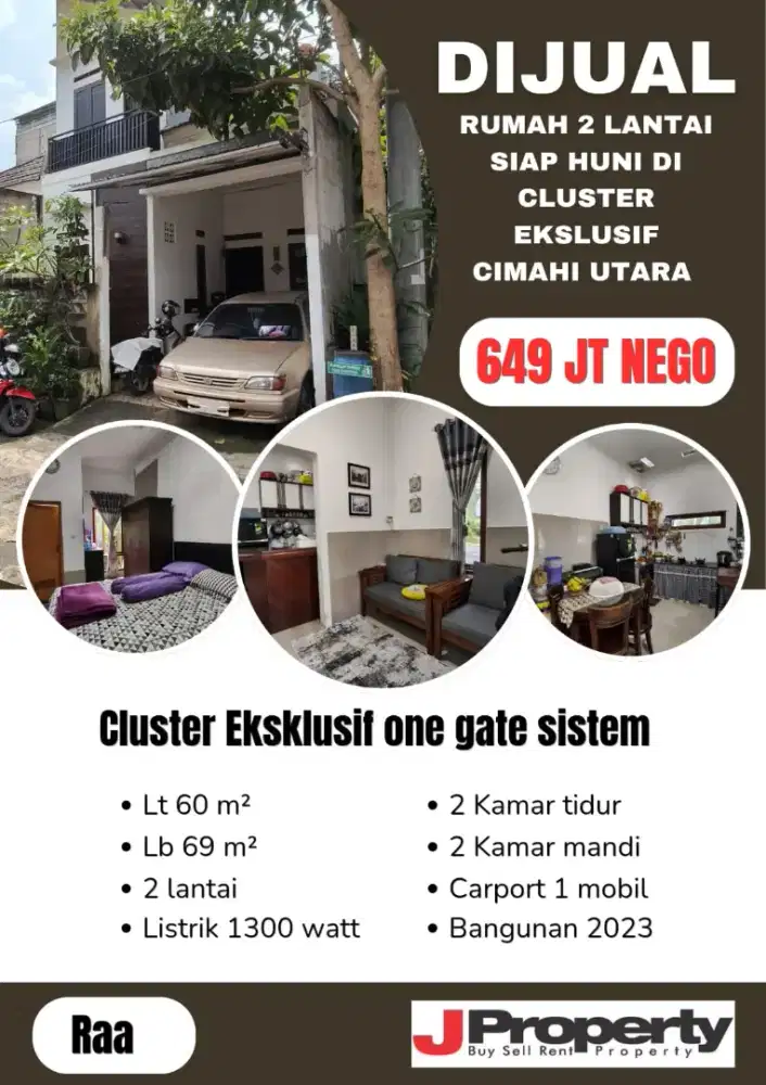 Jual rumah Cluster Eklusif Cimahi Utara 600 JT an Termurah