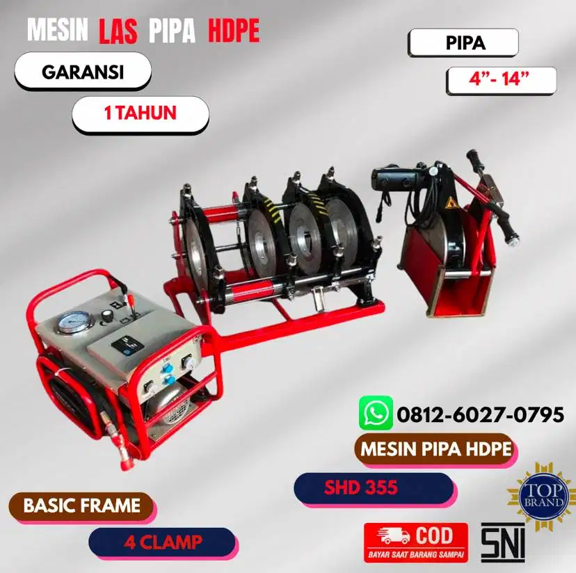 Mesin Las Pipa Hdpe Hydraulic SHD 355 Ukuran 110 - 355 MM