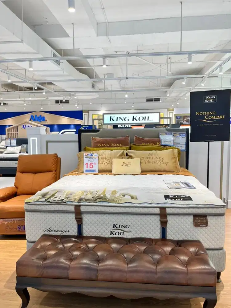 KING KOIL KING MATTRESS FREE HEADBOARD+BASE 180x20 NEW STARVANGER M21