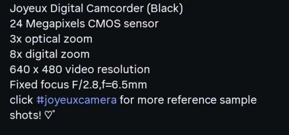 Joyeux Digital Camcorder (Black)