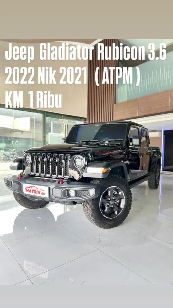Jeep Gladiator Rubicon 3.6 Atpm 2022 Nik21 Black Siap pakai
