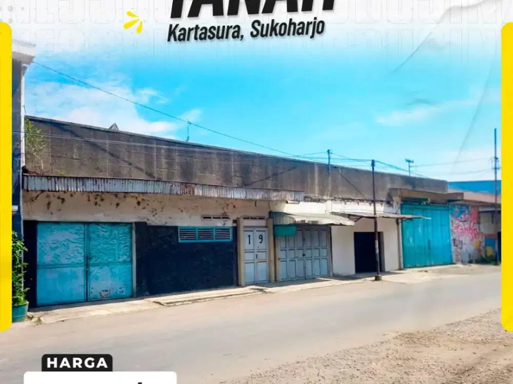 Dijual Lahan Strategis 550m² Bonus Bangunan Fasad Raksasa 20m di Pusat Kartasura Solo Raya