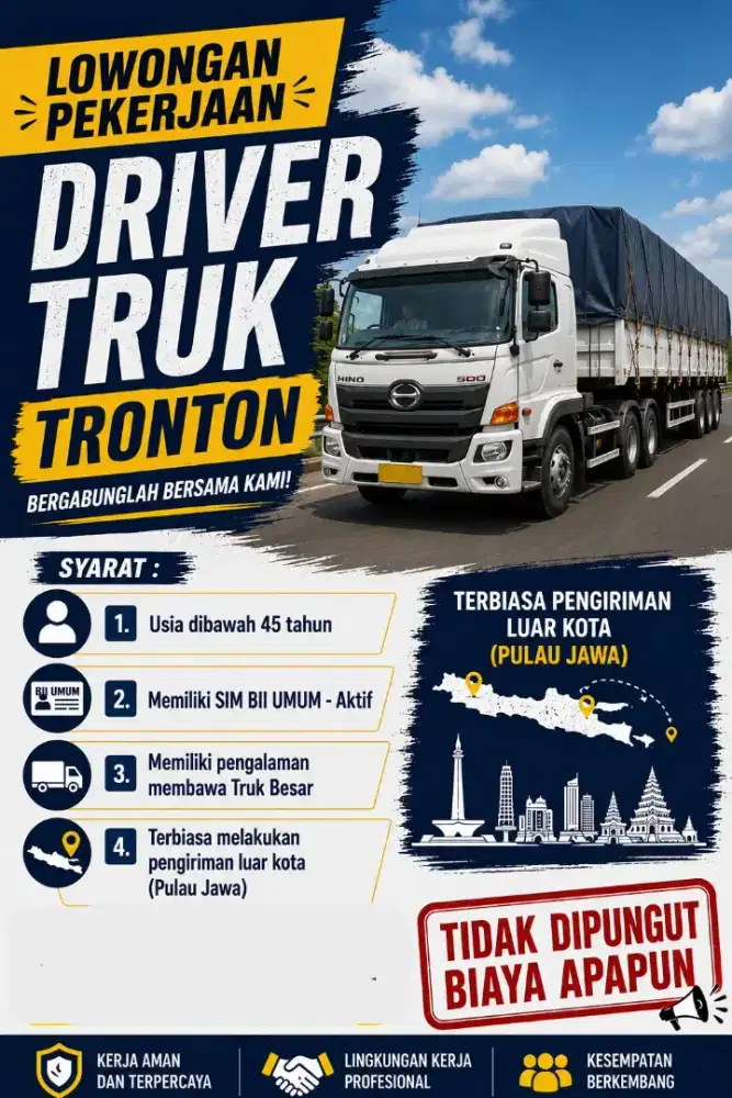 LOWONGAN SUPIR TRUK TRONTON - BALARAJA