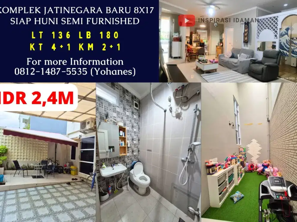 Komplek Jatinegara Baru 8x17 siap huni semi furnished