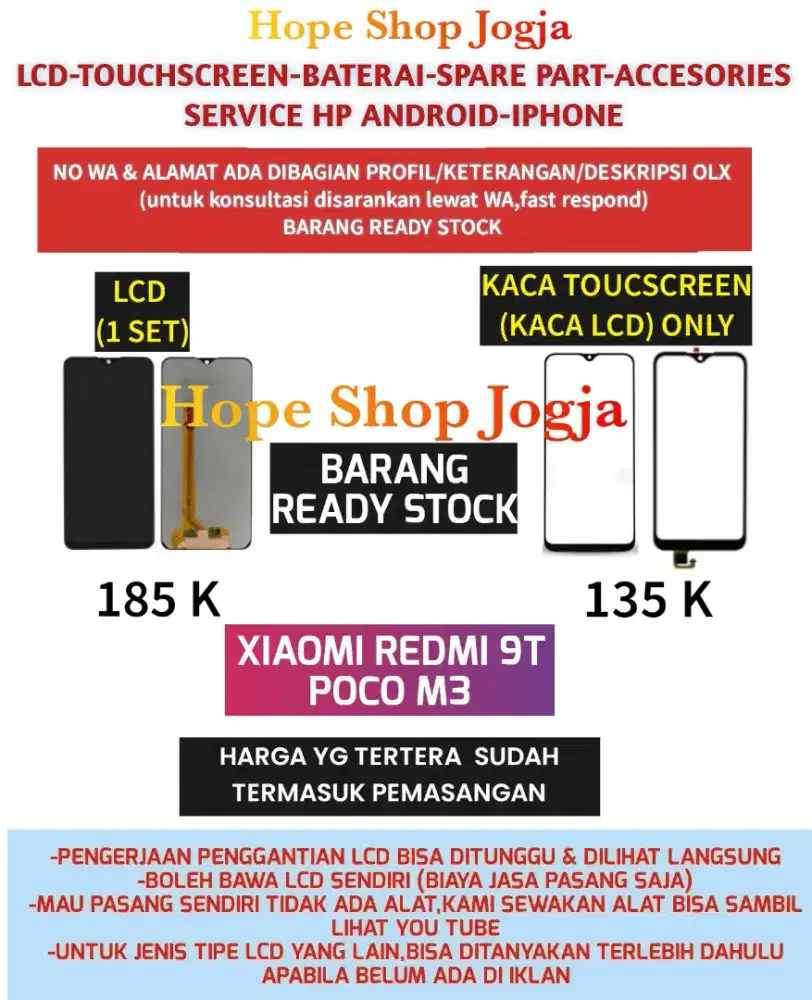 Touchscreen-Baterai-Lcd Poco M3-Redmi 9T