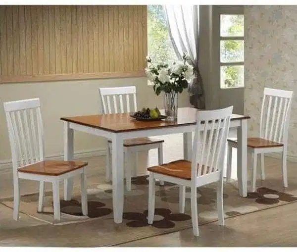 Meja Makan Kayu Mahoni 4 Kursi