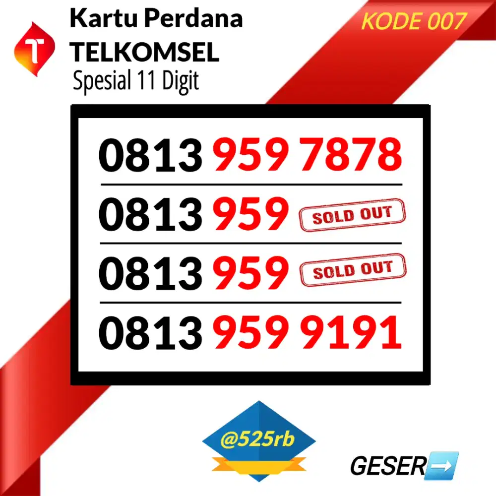 Nomor Cantik Simpati 11 Digit Kartu Perdana Telkomsel 4G/5G