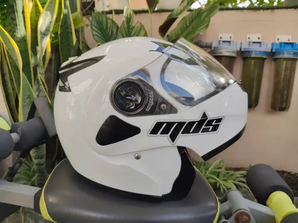 HELM MDS PRO RIDER SOLID WHITE ! HELM FULL FACE MODULAR