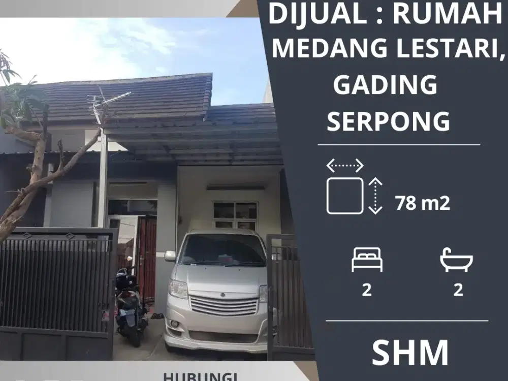 DIJUAL: Rumah di Perumahan Medang Lestari, Gading Serpong, Tangerang