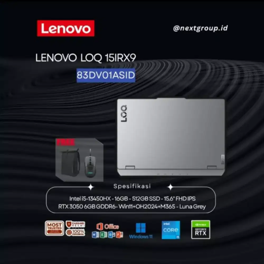 LOQ 15IRX9 ASID Core i5-13450HX 16GB 512GB 15.6 RTX3050 W11+OH24+M365