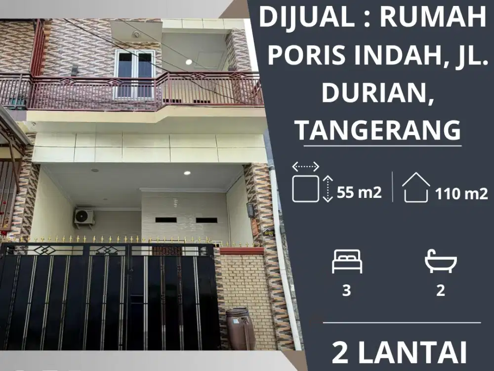 DIJUAL: Rumah 2 Lantai di Poris Indah, Tangerang