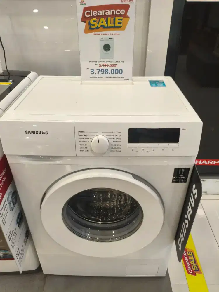 CASH & KREDIT Mesin Cuci Front Loading SAMSUNG WW70T3020WW 7Kg