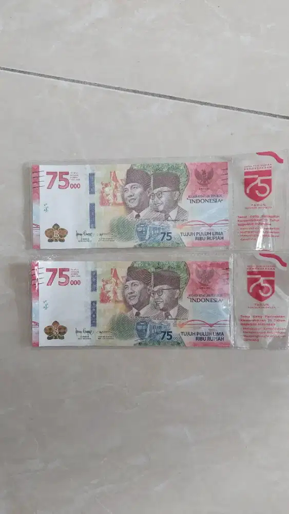 UANG KOLEKSI SOEKARNO HATTA EDISI KEMERDWKAAN INDONESIA KE 75