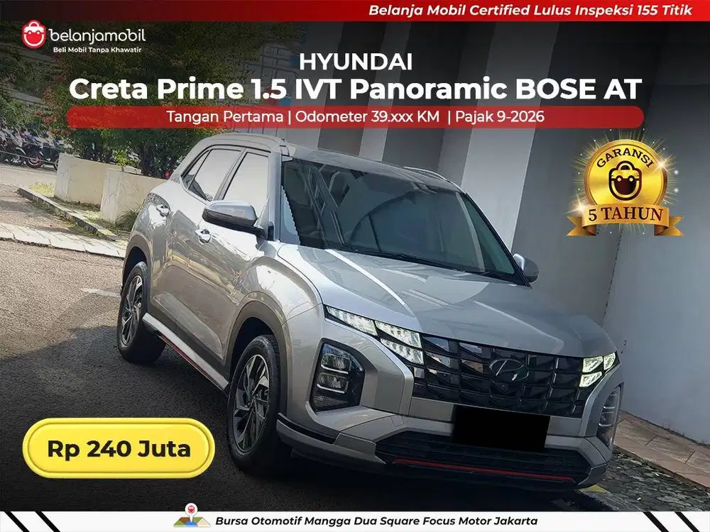 [ GARANSI 5TH ] Hyundai Creta Prime 1.5 Panoramic BOSE AT 2022 2023
