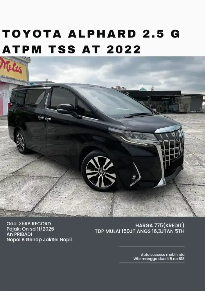 Toyota Alphard 2,5 G Atpm Tss At 2022