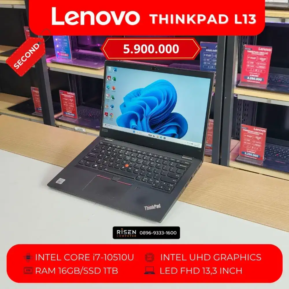 LENOVO THINKPAD L13 I7-10510U RAM16GB SSD1TB FHD13,3inch Second Laptop