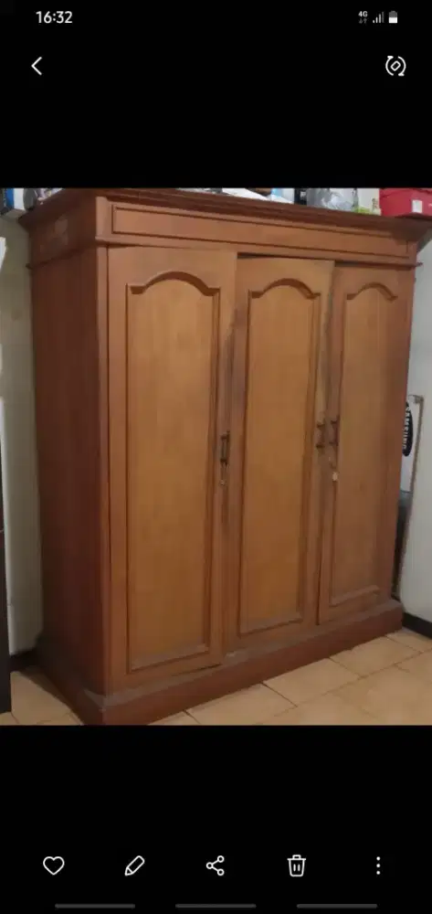 JUAL LEMARI BAJU KAYU JATI ASLI