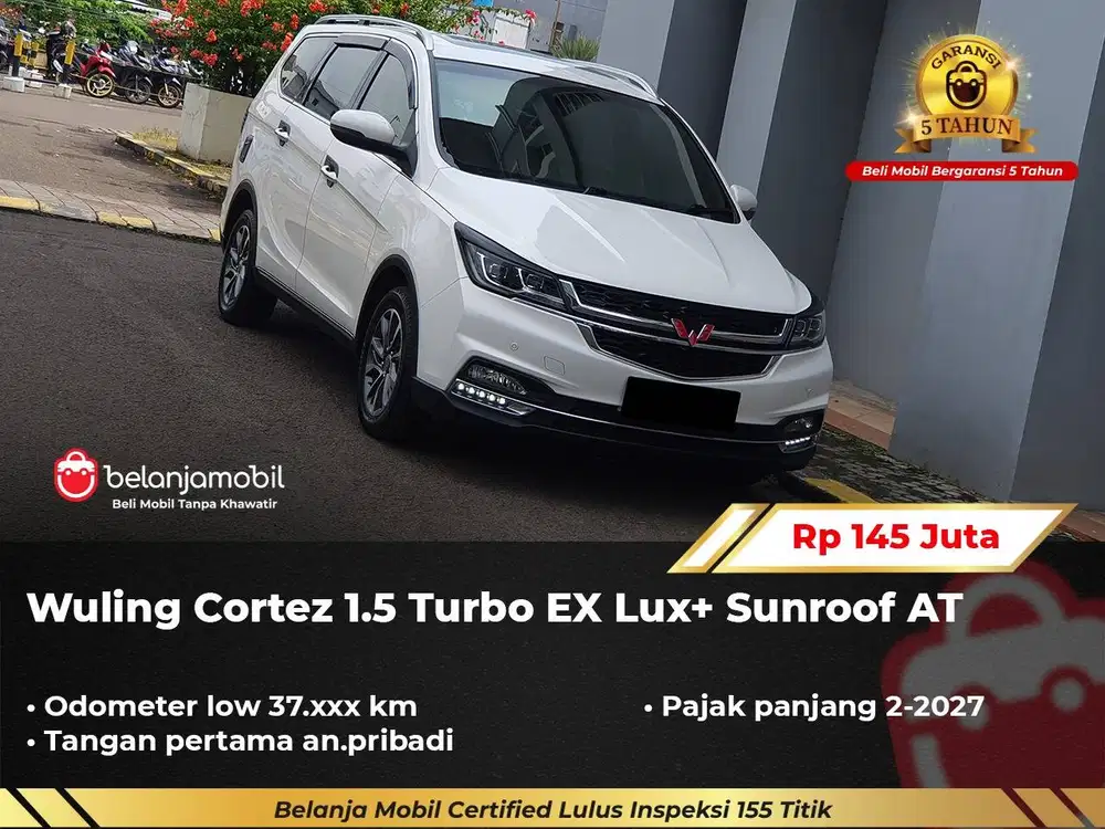 [ LOW KM 37RB ] Wuling Cortez 1.5 Turbo EX Lux+ Sunroof AT 2021/2022