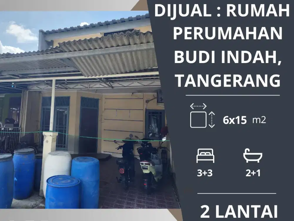DIJUAL: Rumah 2 Lantai di Jln. Dieng 4, Perumahan Budi Indah, Daan Mogot KM 18, Tangerang