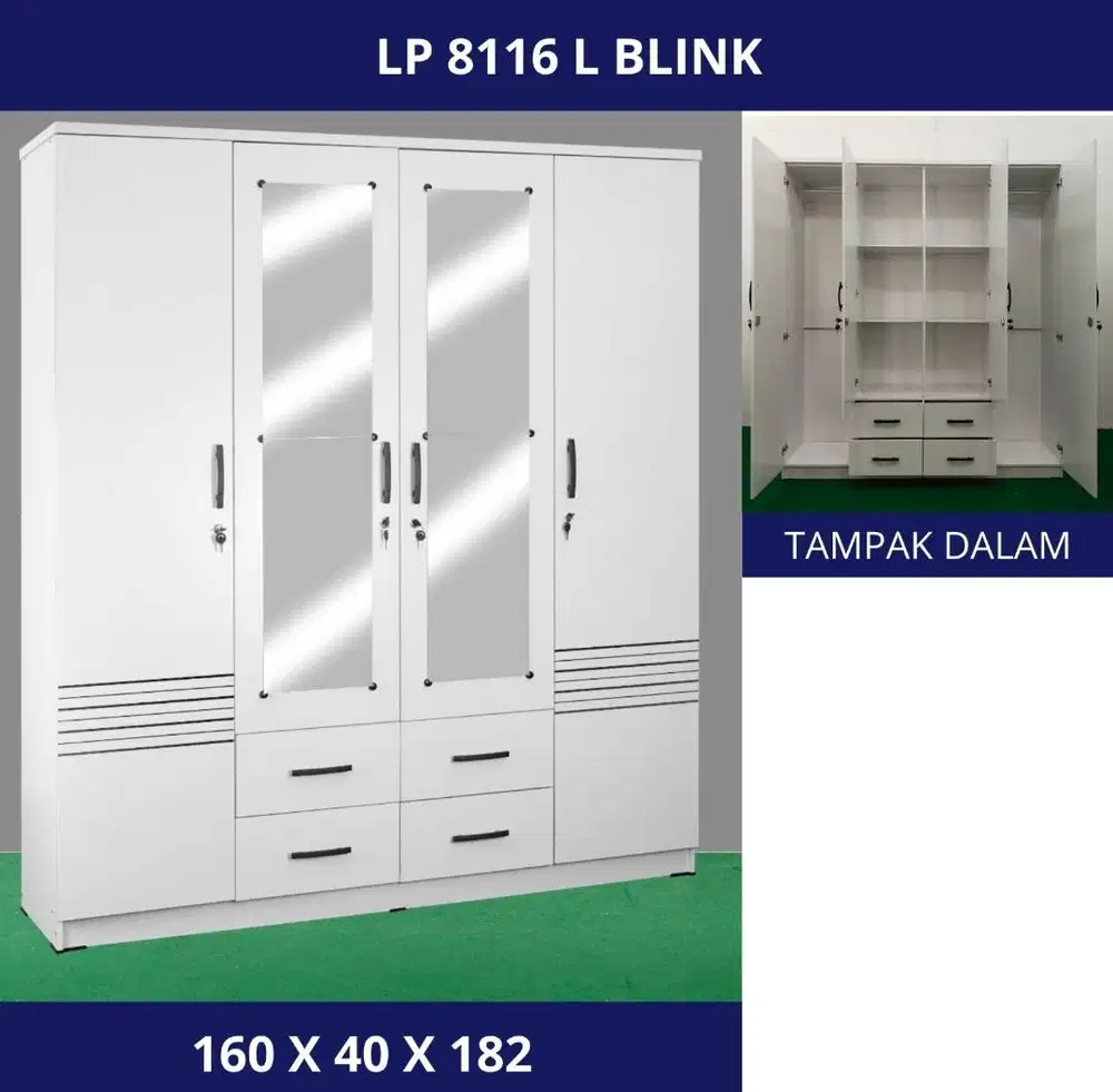 LEMARI PAKAIAN 4 PINTU MINIMALIS