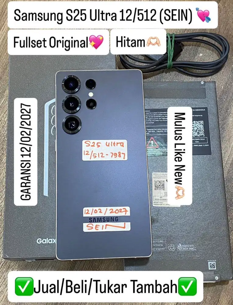 Samsung S25 Ultra 12/512 Gb Black Titanium Resmi Garansi Panjang