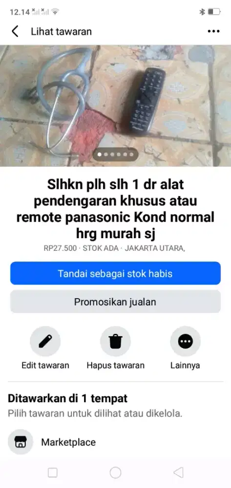 Slhkn plh slh 1 dr remote tv/audio ppanasonic/alat dengar khusus nih