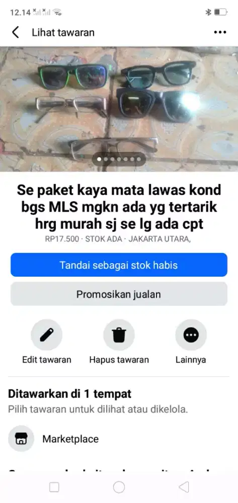 Se paket kaca mata lawas berkualitas kond bgs mgkn ada yg tertarik