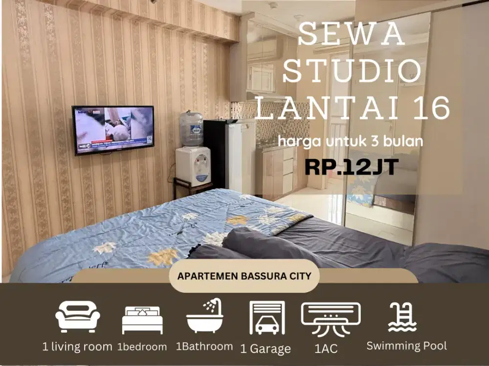 sewa studio full furnish dekat mall apartemen bassura city