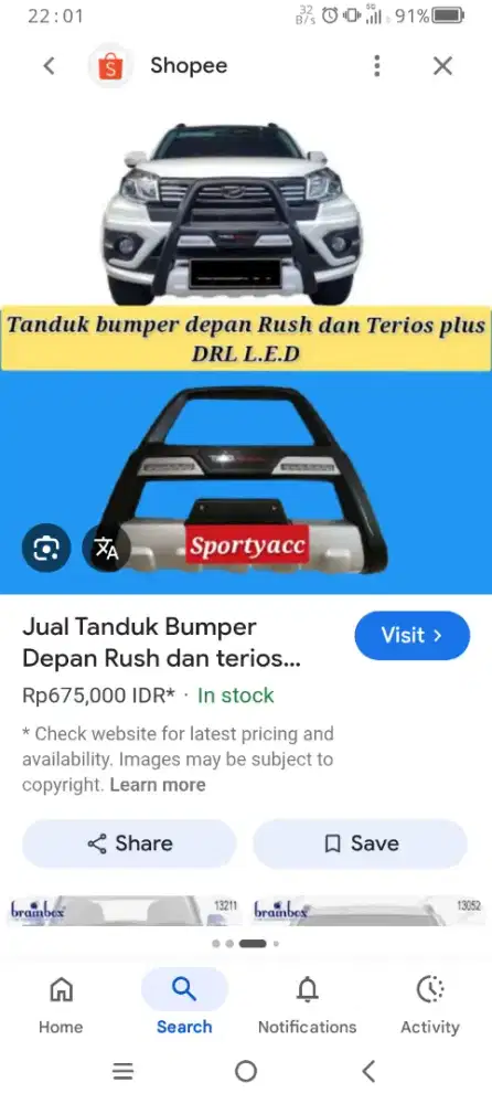 Tanduk mobil Toyota TERIOS/RUSH, bisa juga buat mobil AVANZA