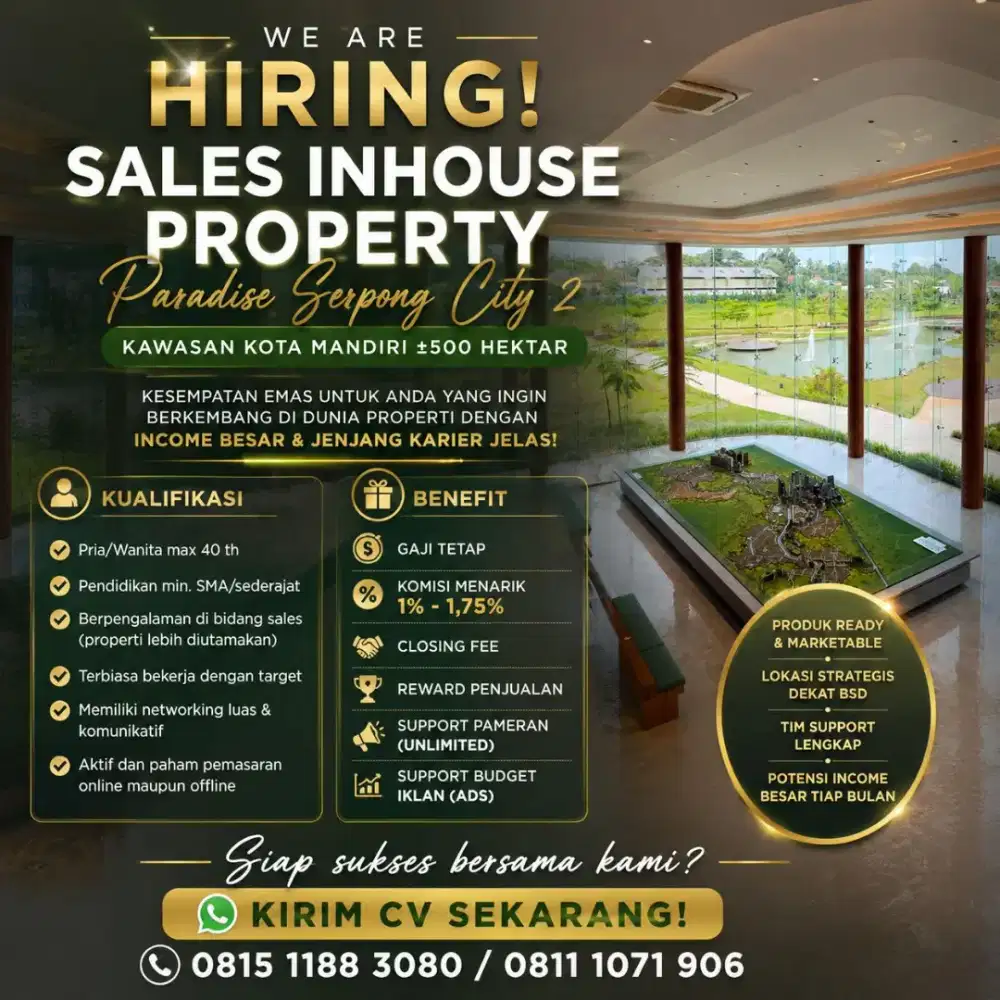 URGENT!!!di butuhkan segera Sales Executive
