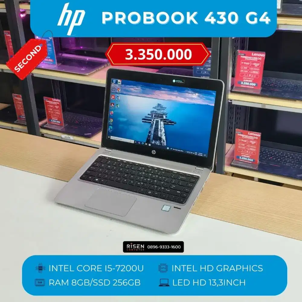 HP PROBOOK 430 G4 Core I5-7200U RAM 8GB SSD 256GB FHD 13,3inch Second