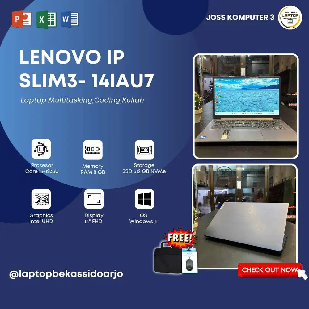 LENOVO IP SLIM 3-14IAU7 Intel Core i5-1235U RAM 8GB
